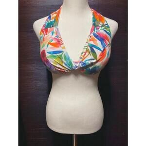 NWT SIZE 8 LAUREN RALPH LAUREN MULTI COLOR FLORAL PRINT BIKINI SWIMSUIT TOP